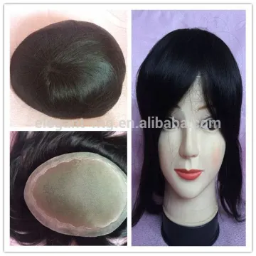 Eelegant-wig natural color toupee for black women, human hair toupee for women straight hand tied