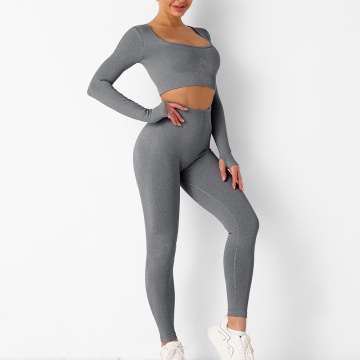 Women seamless gym leggings set
