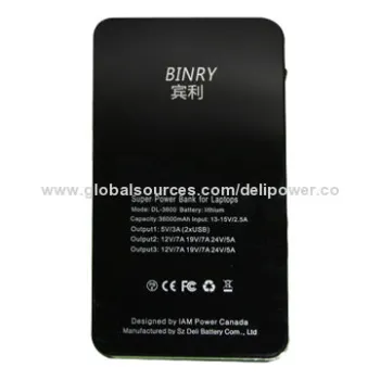 High capacity power bank with 17,600mAh, 120W, 2*USB 5V*2, 2*DC 12/19/24V