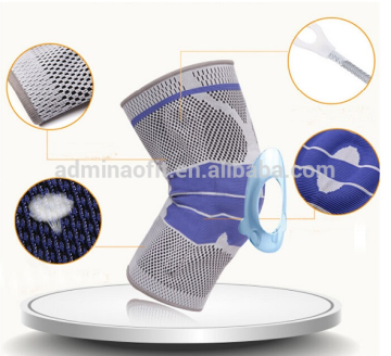 Compression neoprene knee support with adjustable spring support and compression silicon pad basketball knee pads