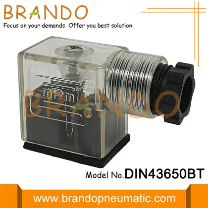 DIN 43650 Form B White Transparent Solenoid Connector