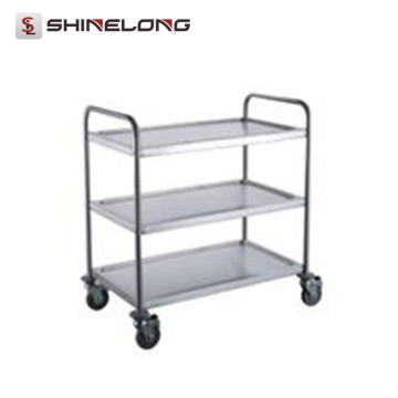 S086 Assembling 3 Layers Stainless Steel Hotel Room Service Trolley Cart