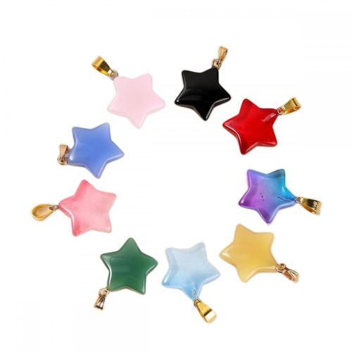 20mm Rainbow Glass Star Pendant for DIY Jewelry