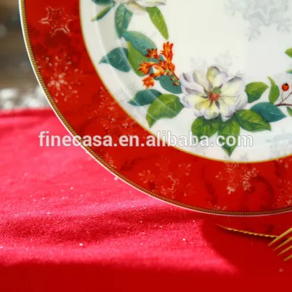 7.5 Inches Fine New Bone China Gold Rimmed Porcelain Christmas Plate