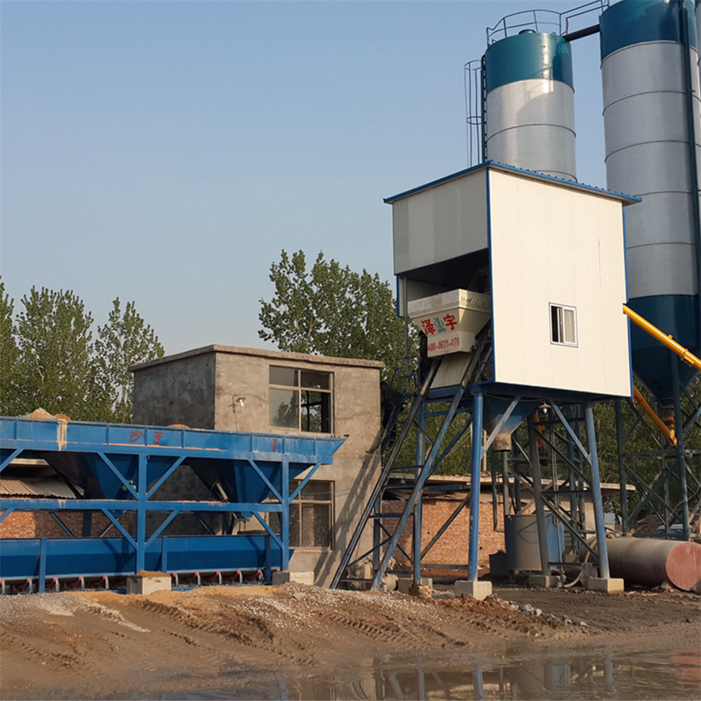 Control system concrete batching plant with cement mixer