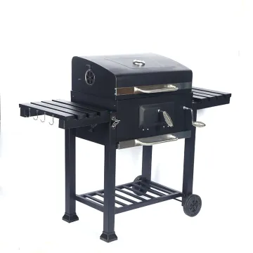 Lar Square Thickened Charcoal Smoke Grill with Cover Courtyard BBQ Oven Square Heating Oven for Outdoor Use
