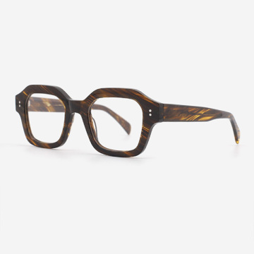 Geometric Thick Acetate Male's Optical Frames 23A3157