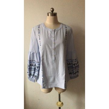 OEM Fashion Stripe Blouse for Women