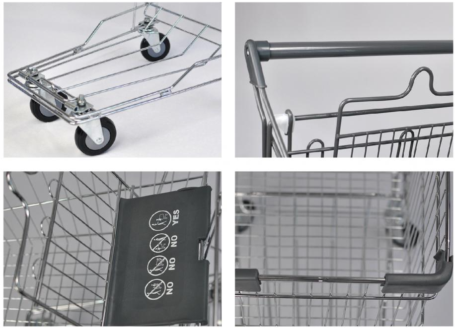 Supermarket customizable plastic part Asian shopping Trolley