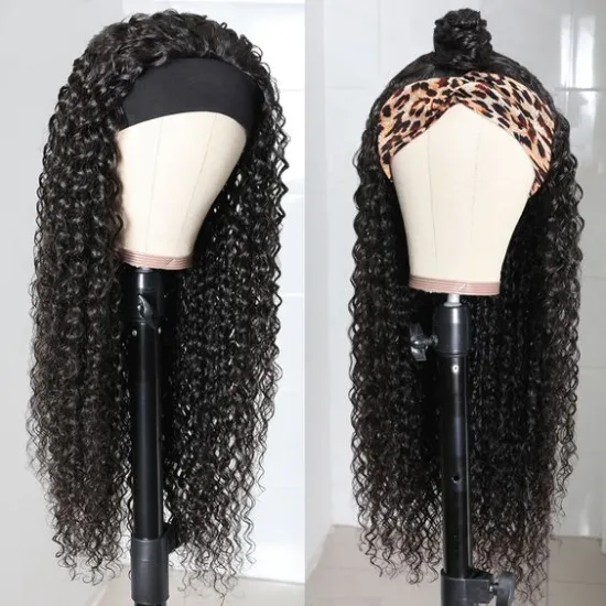 Sunlight Hair Headband Scarf Wig brazilian hair Glueless human hair wigs for black Women Headband Wig with headband attached