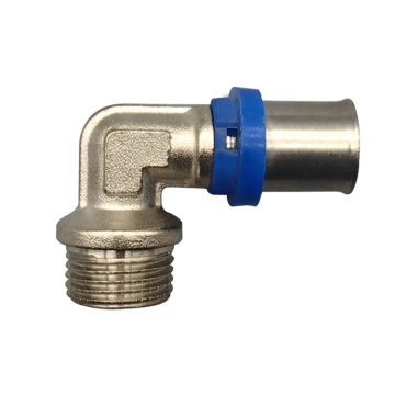 Nickel Plated Brass Elbow Press Fittings 16mm to 26mm Male Thread