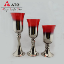 Ato Silver Glass Candle Holder Candlestick decorativo