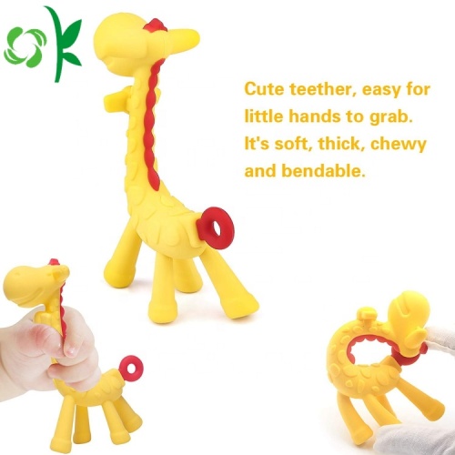 BPA Free Silicone Dot Bayi Teether Organik Alami