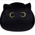 Cute big eyes black cat throw pillow animal