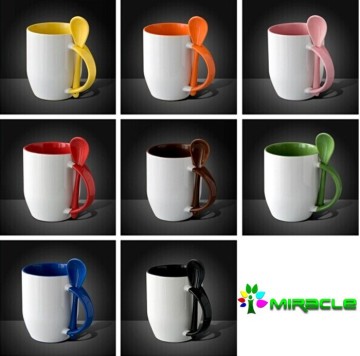 11OZ Sublimation Color Mugs With Spoon