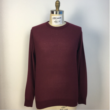 Men's Round Neck Rose-carmine Sweater