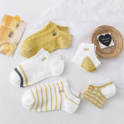 Stylish Bee Embroidered Socks