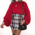 Women's Oversized Crewneck Puff Sleeves Sweater