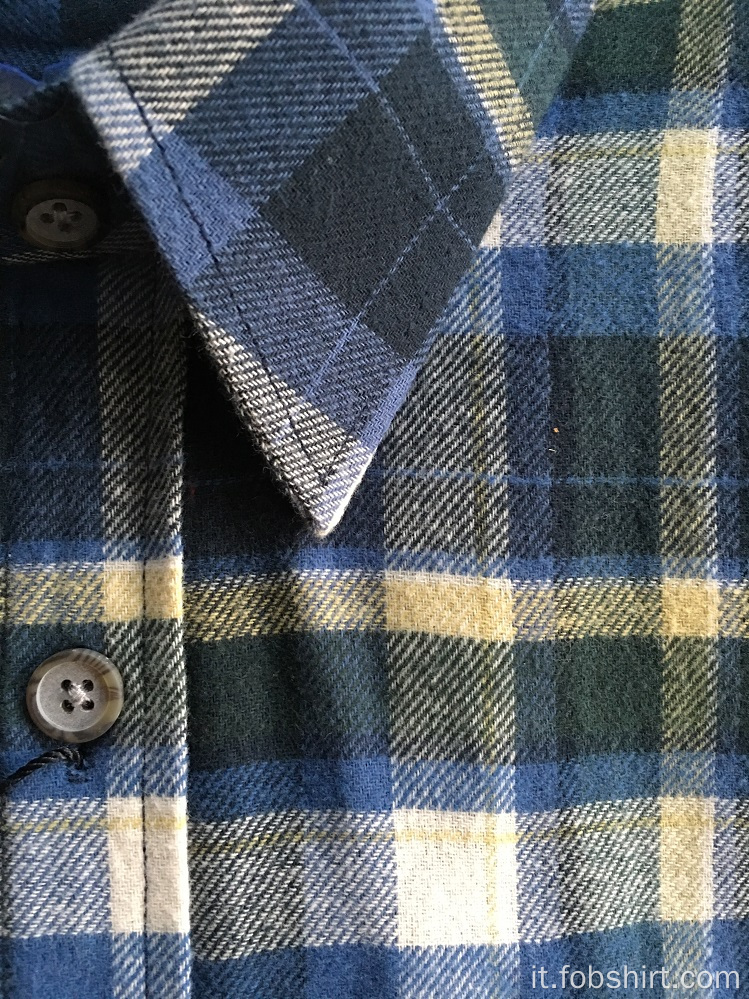 Camicia a maniche lunghe in tessuto di flanella