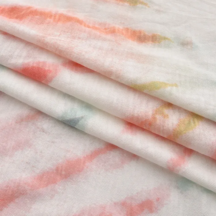 ผ้าฝ้าย 100% ถักพิมพ์ผ้าเจอร์ซีย์เดี่ยวสำหรับเสื้อผ้าผู้หญิง