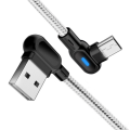 สายเคเบิลข้อมูล USB ขนาดเล็กของ LED 90 องศา