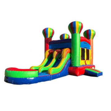 Dual Lane Inflatable Bouncy Castle with Wet or Dry Sides and Pool