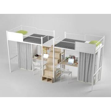 Everpretty New Design Hotel Dormitory Furniture Metal Frame Bunk Bed with Table