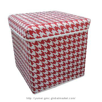 square printed polyester folding ottoman