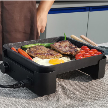 Mini parrilla de barbacoa eléctrica plegable para filetes y cocción por pitra