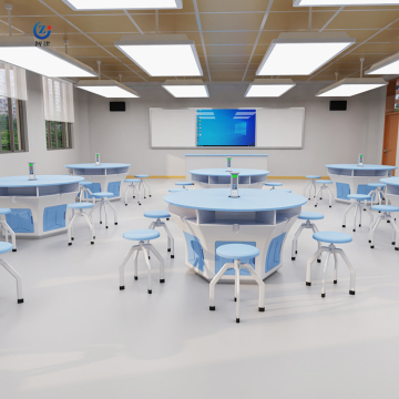 Hexagonal Lab Tables with Chemical Resistance for School Science Laboratories