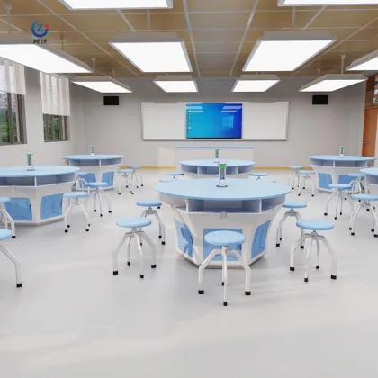 Hexagonal Lab Tables with Chemical Resistance for School Science Laboratories