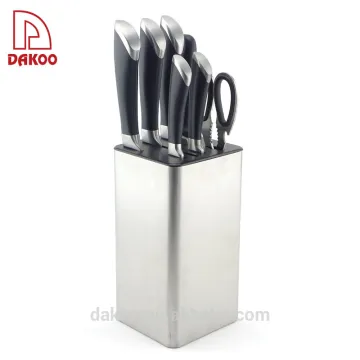 High Quality 8Pcs Kitchen Knives Set With Stainless Steel Square Knife Block