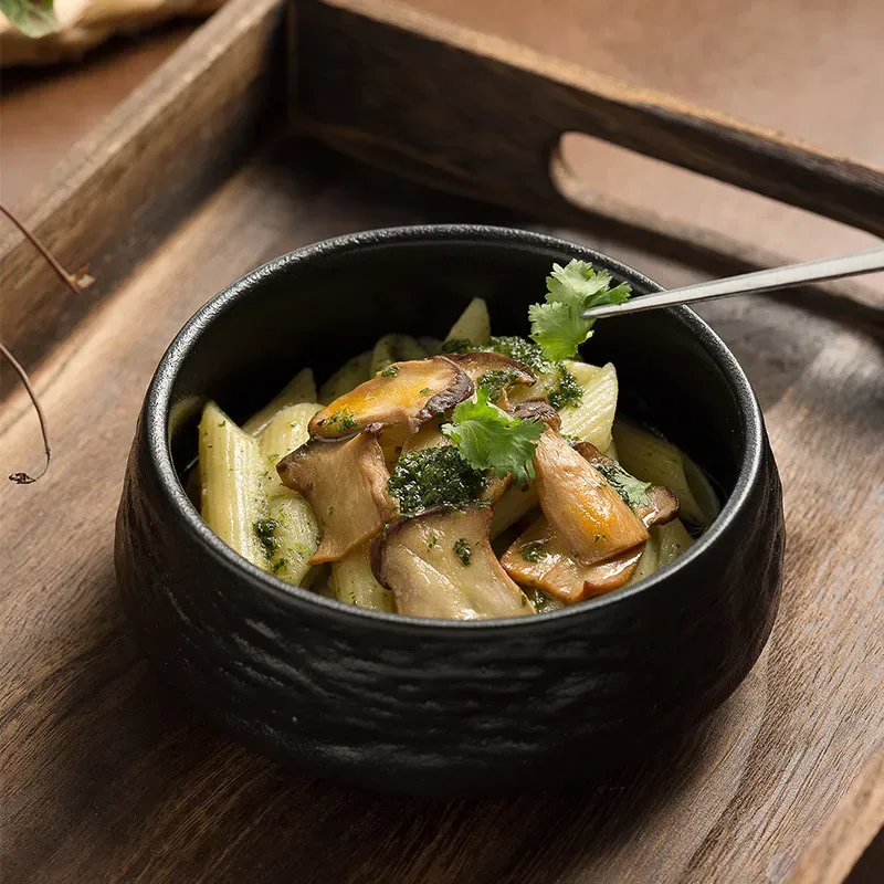 Elegant Japanese Underglaze Ceramic Bowl for Rice and Desserts