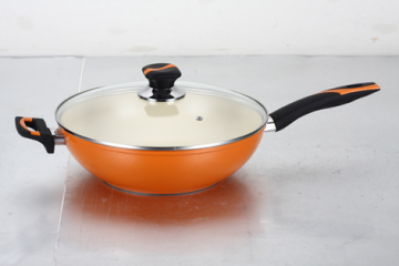 Famous ceramic forged wok pan / forging ceramic wok pan with lid