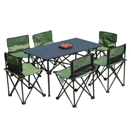 Oem Outdoor Aluminum Alloy Material Garden Table Foldable Bbq Picnic Outdoor Folding Camping Table And Chair Set