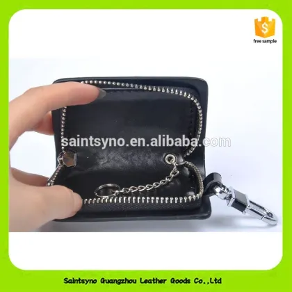 Wholesale genuine leather car key wallet pouch 16641