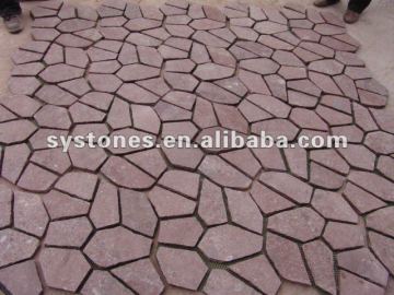 red outdoor granite paving stones