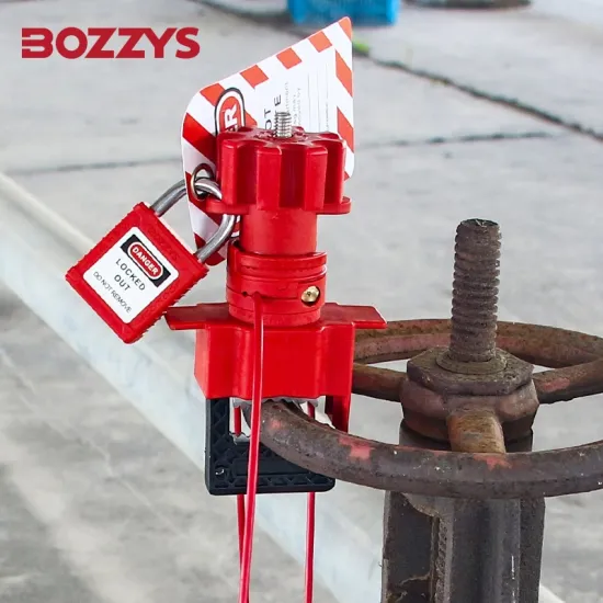 BOZZYS Universal Gate Valve Lockout with Coated Cable Attachment