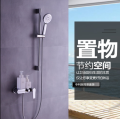 Bathroom wall mounted brass bathroom shower mixer faucet with slide bar Copper Sliding Column Head Sprayer