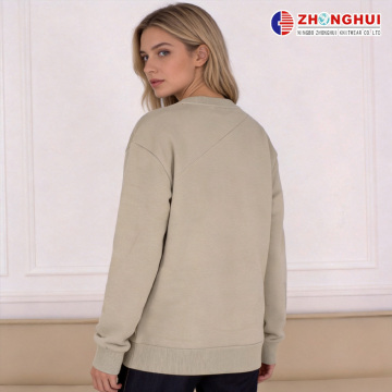 เสื้อสเวตเตอร์มีฮู้ดสีข้าวโอ๊ตสีเบจ