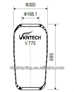 BPW 02.200.24.70.0 Rubber air spring 775N/ Gas-filled suspension system for BPW air bellow