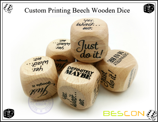 Custom Printing Beech Wooden Dice