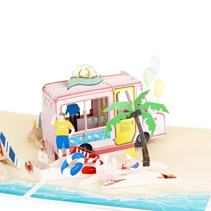 3D Pop Up Birthday Ice Cream Truck Card