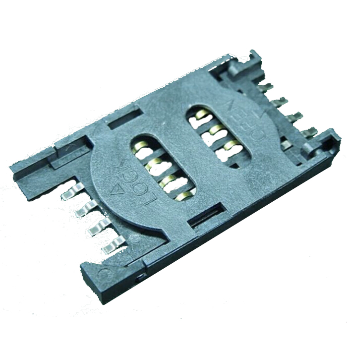 SIM-KAART 8PIN 2,35 mm hoogte met schakelaarconnector