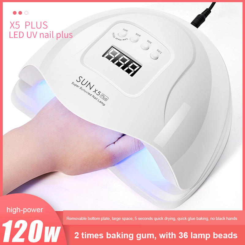 2color 120W Nail Dryer Four-speed Intelligent Induction Phototherapy Lamp Home Use Nail Baking Gel Varnish Dryer Nail Art Tool