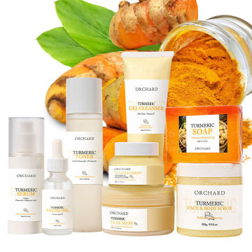 Private Label Organic Best Seller Lemon and Turmeric Skin Care Set