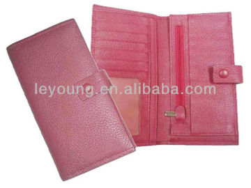 Pink Women long leather wallets Elegance wallets