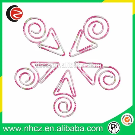 Heart tranfer printing special shape paper clip metal spring clip