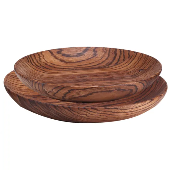 Round special wooden salad plates