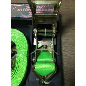 50mm Green Ratchet Tie Down Lashing Strap with Zinc Plating Surface